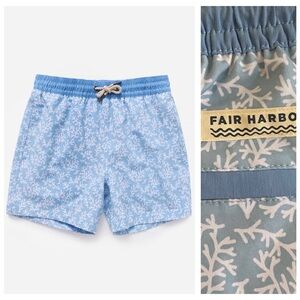 Fair Harbor Blue Mist Seaweed Bayberry Swim Trunks Shorts M